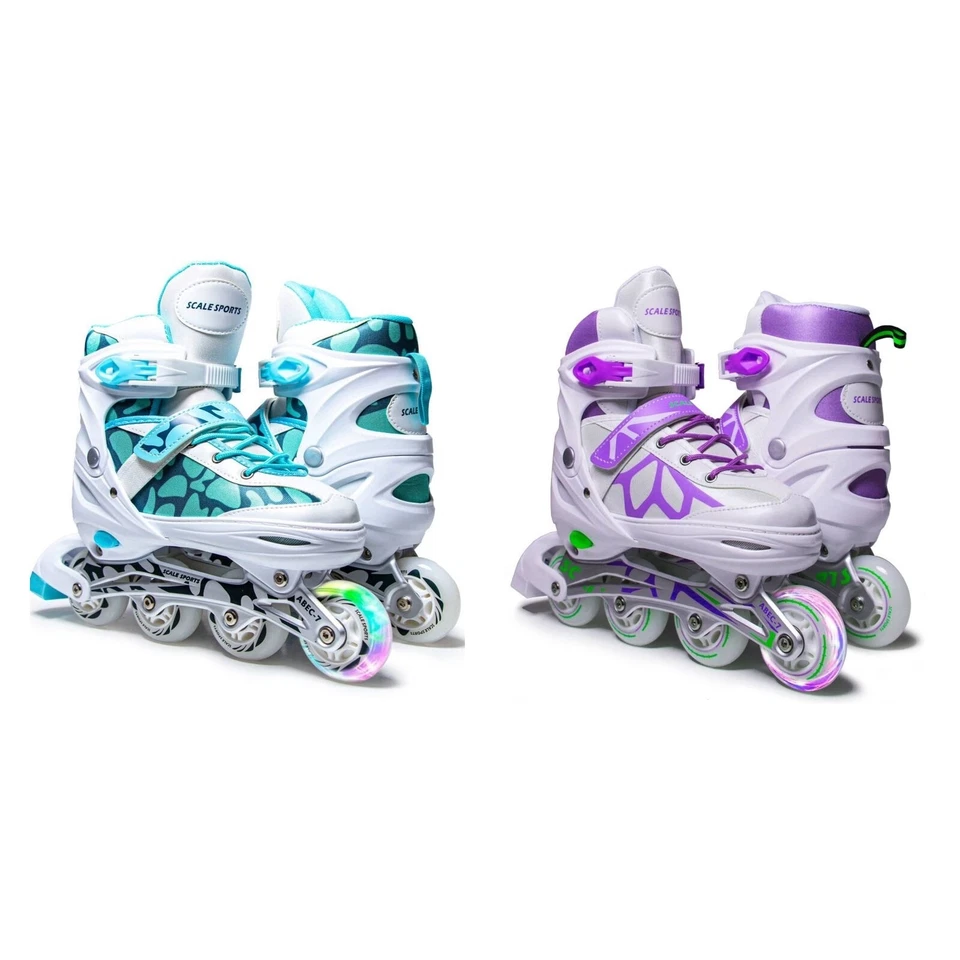 Inline Roller Skates Children's Kids Roller Skates Inline Adjustable Mint Purple - Image 1 of 4