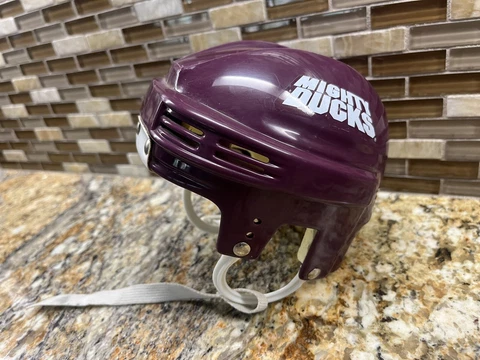 TDI Purple Mini Helmet Anaheim Mighty Ducks NHL Hockey California Cover