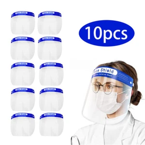 Máscara facial de protección lavable reutilizable con protector facial completo de seguridad de 10 piezas anti-salpicaduras - Imagen 1 de 12