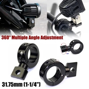 For Honda BMW Yamaha Suzuki 1-1/4" Highway Crash Bar Spotlight /Foglight Bracket - Picture 1 of 8