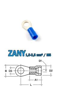 Cosse Anneau 1,5-2,5mm² M5 Bleu Entrée Facile Polyamide 100 pièces CIMCO 180036 - Imagen 1 de 1