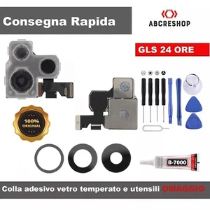 FOTOCAMERA POSTERIORE ORIGINALE APPLE IPHONE 14 PRO RETRO CAMERA RICAMBIO +LENTI - Zdjęcie 1 z 4