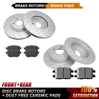 Juego de pastillas de cerámica para motores perforados delanteros traseros Nissan Máxima Altima 2004-2008 Foto 1 de 4