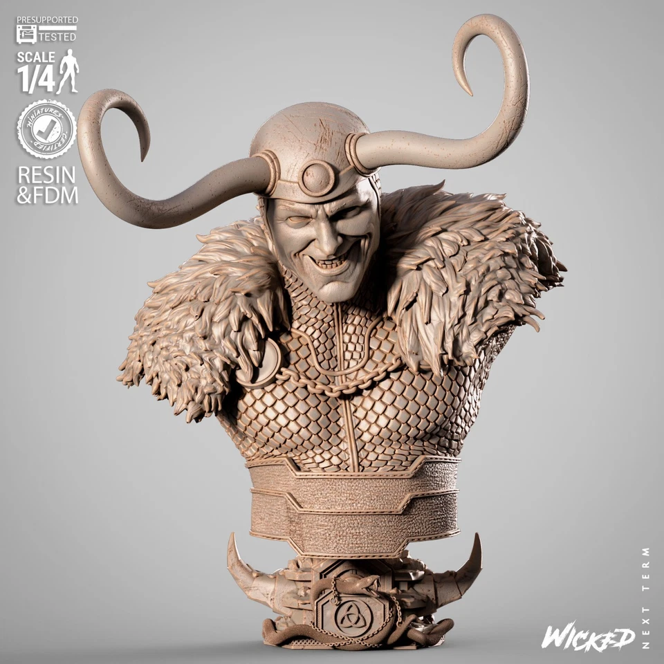 Busto retrato Loki 2025 impreso en 3D Fan Art de Wicked Foto 1 de 4