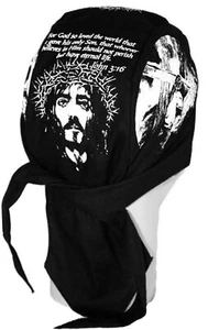 John 3:16 Christian Biker Doo Rag Black Motorcycle Skull Cap Chemo Bandana Wrap - Picture 1 of 4