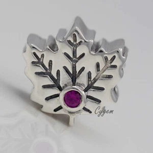 NUEVO AUTÉNTICO ENCANTO PANDORA HOJA DE ARCE CANADÁ 791215SRU CUENTAS CON PUNCH DE GAMUZA - Imagen 1 de 5