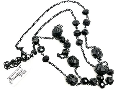 New Directions Long Chain Black Beads Necklace — 第 1/4 张图片