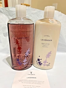 Loción corporal y gel de baño Thymes lavanda 11,5 oz nuevo aroma fresco tamaño completo - Imagen 1 de 2
