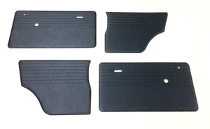 CLASSIC MINI DOOR CARD SET OF 4 BLACK VINYL LEATHERETTE WITH BLACK STITCHING 8G1 - Picture 1 of 3