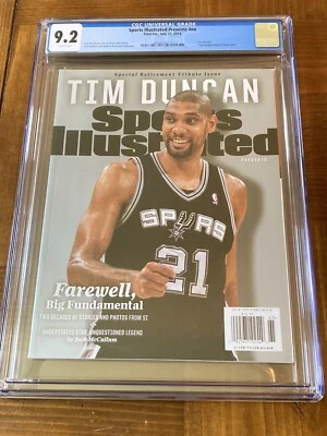 Tim Duncan Sports Illustrated CGC 9.2 Quiosco Blanco (Edición Homenaje - 2016) #021 Foto 1 de 2