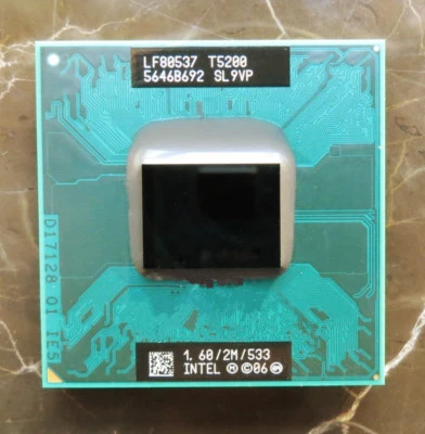 Intel Core 2 Duo T5200 SL9VP 1.60GHz/2M/533MHz Socket M  CPU LF80537GE0252M - Image 1 of 3