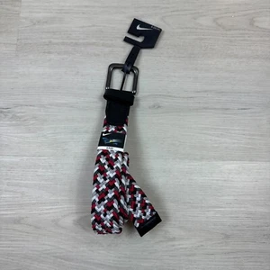Nike Golf G Flex Woven Belt Mens Small 32-34 Red White Black Gray - Picture 1 of 3