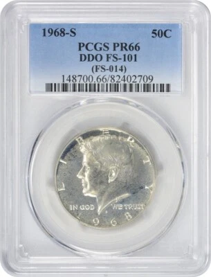 1968-S Kennedy Silver Clad Half Dollar DDO FS-101 PR66 PCGS - Image 1 of 2