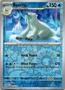 Pokemon Card Beartic 054/197 Scarlet & Violet Obsidian Flames Reverse Holo