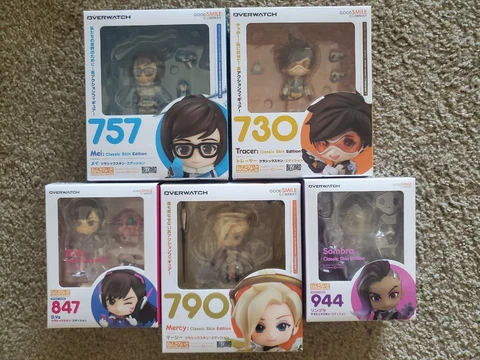 Overwatch Nendoroid Lot: Tracer, Mei, Mercy, D.va And Sombra Cover