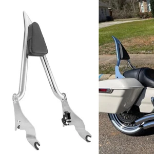 27" Chrome Passenger Sissy Bar Backrest For Harley Street Glide Road King 09-25 - Picture 1 of 10
