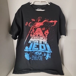 Star Wars Empire Strikes Back Return Of The Jedi Black T-shirt Sz. Med. 22" Long - Picture 1 of 3