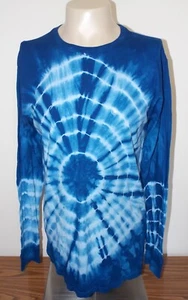 Mens PacSun Long Sleeve 100% Cotton T-Shirt Medium Tie Dye Blue NWT - Picture 1 of 6