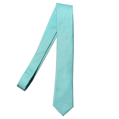 NEW Ted Baker London Silk Linen Blend Necktie Tie Narrow Light Turquoise Blue - Image 1 of 4