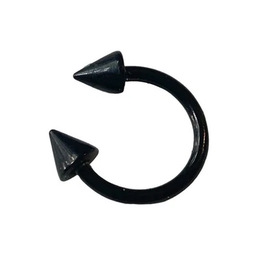Horseshoe Ring 12 Gauge Y2K Cone Spike Surgical Steel Hoops Septum Piercing - Image 1 of 4