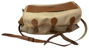 Orvis 1960’s Canvas Fly Fishing Reel Bag 3 Pocket w/ Leather Top and Straps - Bild 1 von 18