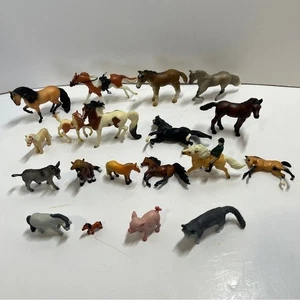 Mixed Lot of Miniature Horses & Farm Animals Toys 90s Breyer Schleich MEG Empire - Picture 1 of 16