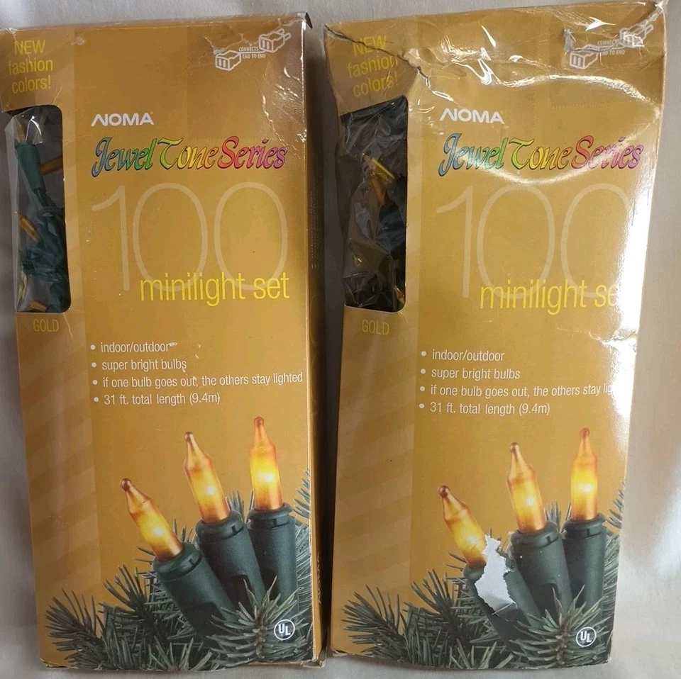 2 mini conjuntos de luzes de Natal Noma Jewel tonificado ouro e verde 100  - Imagem 1 de 4