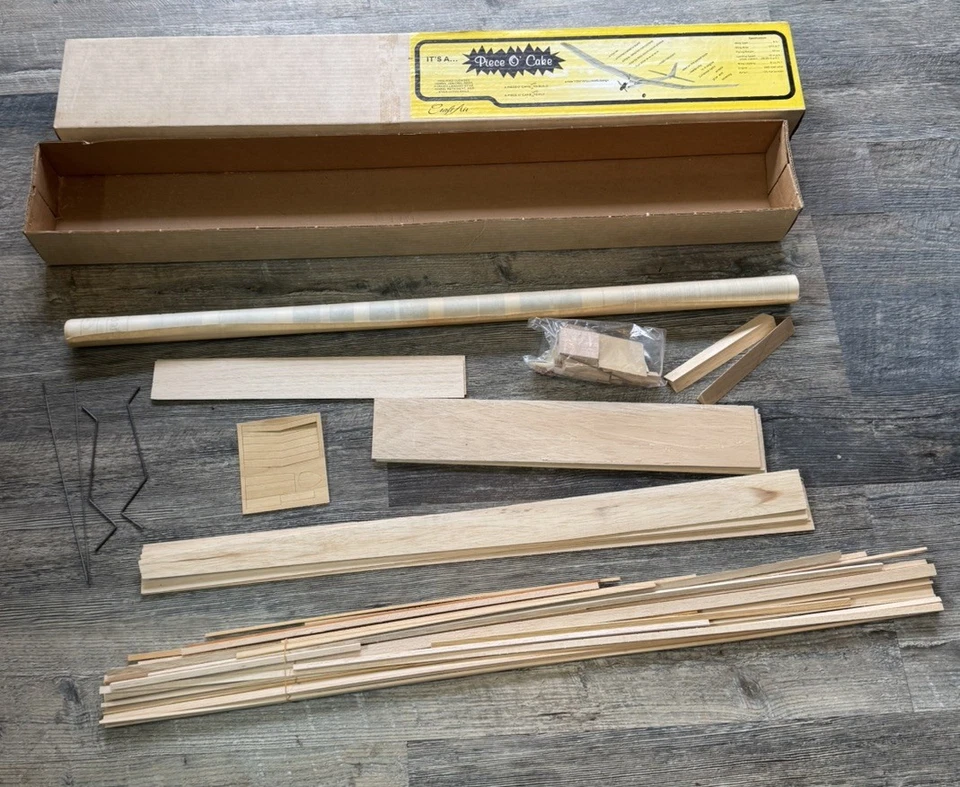 Vintage Craft Air Piece O' Cake R/C Airplane Model Kit 6 FT. Wingspan  in box - Image 1 of 1