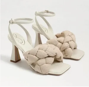 NIB Sam Edelman Courtney Linen Braided-Strap Sandals 39.5/9.5 - Picture 1 of 7