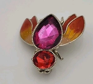 Vintage signed BW Avon Pin Rhinestone Enamel Wing Bee Insect Bug Brooch - Picture 1 of 7