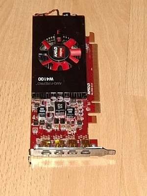 AMD FirePro W4100 GDDR5 2GB PCI-E Graphics Card 4 x Mini-DisplayPort LOW PROFILE - Image 1 of 4