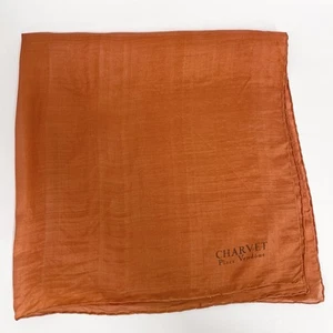 Charvet Place Vendome 100% Seda Bolsillo Cuadrado Fino Seda Naranja 21 3/8" x 20 3/4" - Imagen 1 de 4