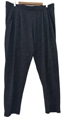 GEORGE.  BLACK SILVER SPARKLE  STRETCHY GASUAL TROUSERS/POCKETS.  SIZE 20 - Image 1 of 4