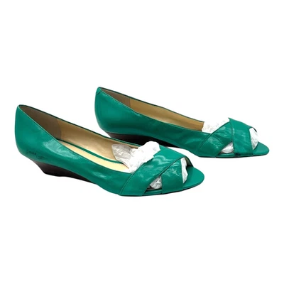 Zapatos RALPH LAUREN Monika Cuña Madera Cruzada Verde Charol Talla 6 Foto 1 de 4