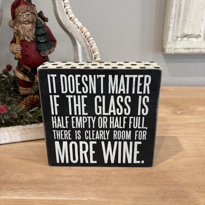 Placa de madeira vinho vidro decoração prateleira independente presente Kathy Friend Primitives - Imagem 1 de 4