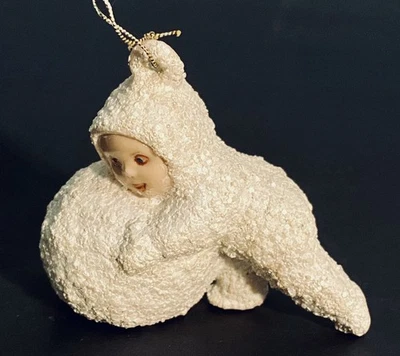Bebés de nieve vintage, adorno de Navidad de cerámica Foto 1 de 4