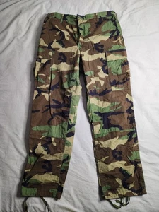 Vintage US Military Woodland Camo Pants Hose Herren Gr. Medium Cargo Combat USA - Bild 1 von 11