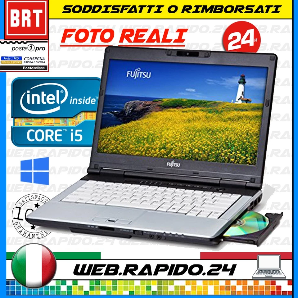 PC NOTEBOOK FUJITSU LIFEBOOK S751 14" I5-2450M RAM 4GB SSD 128GB WIN 11 WEBCAM - Immagine 1 di 1
