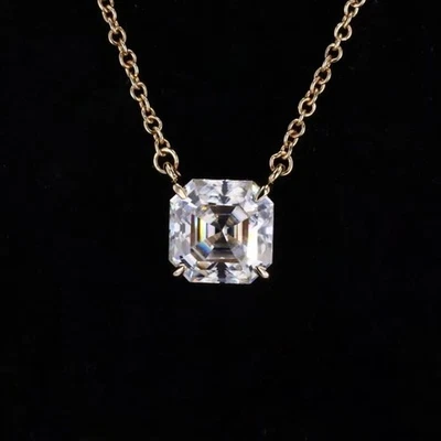 5 Karat Weiß Behandelt Diamant Anhänger mit Gelb Vergoldet VVS1 Zertifiziert - Bild 1 von 4