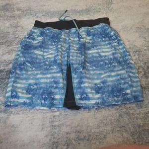 Lululemon Mens Medium 9" Lined Shorts Blue Black Tie Dye Training T.H.E - Picture 1 of 3