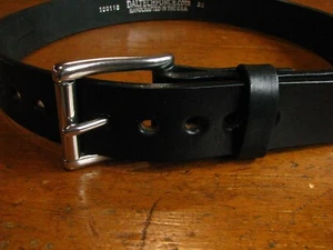 Herren DICKER schwarzer Glattledergürtel 1,5" breite Rollschnalle passt 30-32" USA - Bild 1 von 8