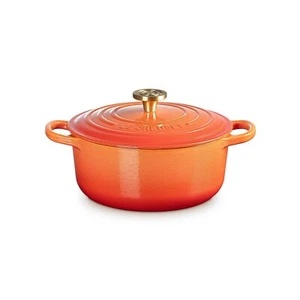 Le Creuset 100th Anniversary "Flamme Dorée" Signature Cocotte Ronde 24cm - Picture 1 of 8