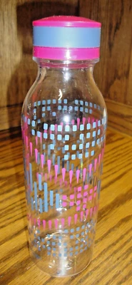 NWOT REDUCE Hydration Bottle Clear Silver/Purple Geometric 20oz Screw-On Lid 794 - Image 1 of 3