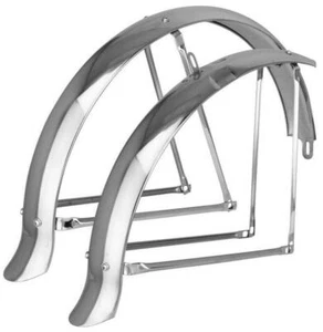 24" Lowrider Bike Flared Ducktail Balloon Fender Set Chrome - Picture 1 of 1