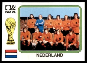 Panini World Cup Story 1990 World Cup 1974 sticker #84 Holland Team Johan Cruyff - Imagen 1 de 2
