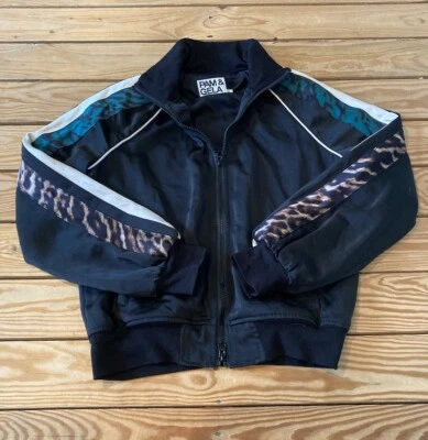 Pam & Gela Mujer’s Estampado Guepardo Manga Bomber Chaqueta Talla L Negro S7 Foto 1 de 4