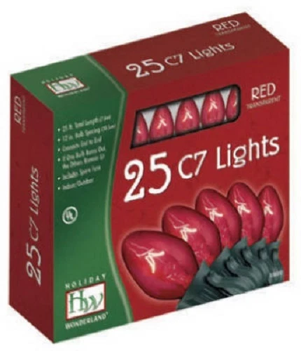 Holiday Wonderland 25 ct Transparente ROJO C7 Juego de Luces de Navidad - Paquete de 3 Foto 1 de 1