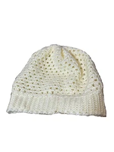 100% Alpaca Knit Every Girl Slouch Beanie Cream 10"H (with unfolded lip) x 9"W - Picture 1 of 5