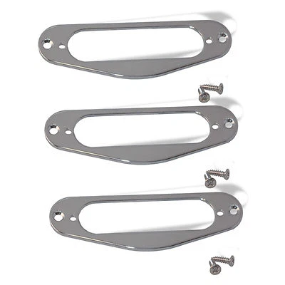 Single Trim Ring Cover Set SSS Flat 1/8 inch Set of 3 Chrome Metal 081116CH-3S - Image 1 of 4