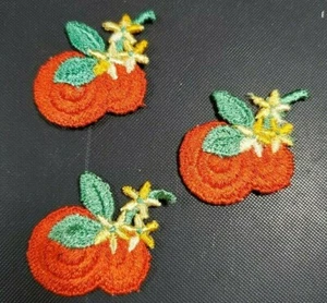 3 APLICACIONES ARTESANALES FLORALES DE FRUTAS NARANJA VINTAGE ENVÍO GRATUITO - Imagen 1 de 2